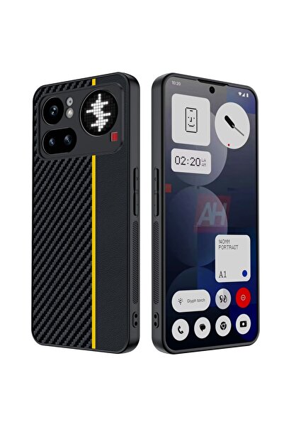 sscase Carbon Fiber Σκληρή Θήκη Black / Yellow (Nothing Phone (4a) Pro)