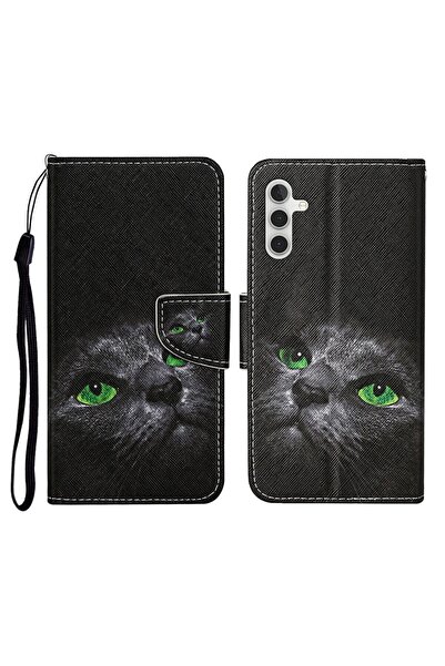 sscase Colored Drawing Θήκη Πορτοφόλι Black Cat (Samsung Galaxy A34 5G)