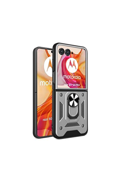 sscase Magnetic Ring Σκληρή Θήκη Silver (Motorola Razr 50 Ultra 5G / Razr 70 ...