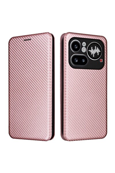 sscase Carbon Fiber Θήκη Βιβλίο Rose Gold (Nothing Phone (4a) Pro)