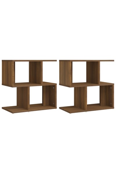 vidaxl Noptiere, 2 buc., stejar maro, 50x30x51,5 cm, lemn prelucrat