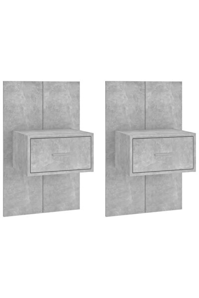 vidaxl Noptiere de perete, 2 buc., gri beton