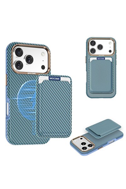 sscase Carbon Fiber Σκληρή Θήκη με Αποσπώμενη Θήκη για Κάρτα Light Blue (Appl...