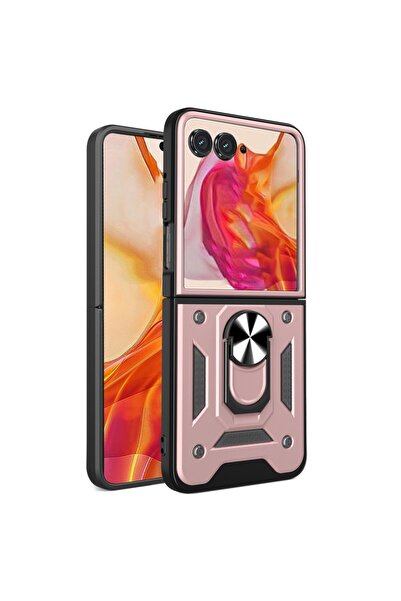 sscase Magnetic Ring Σκληρή Θήκη με Δαχτυλίδι Rose Gold (Motorola Razr 60 5G)