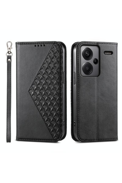 sscase Cubic Grid Θήκη Βιβλίο Black (Xiaomi Redmi Note 13 Pro Plus 5G)