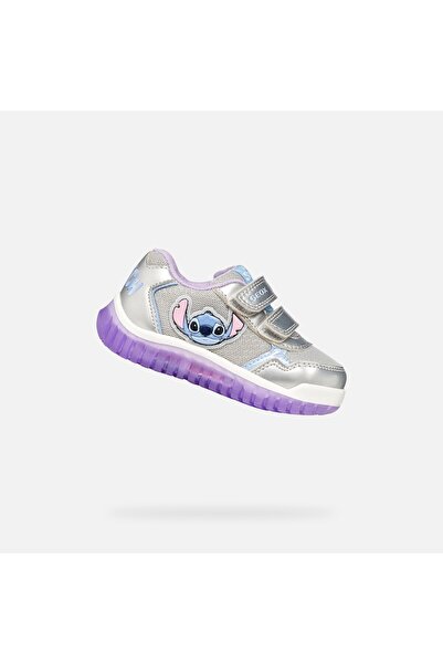 Geox Adidași luminoși argintii pentru fete Lightyloo