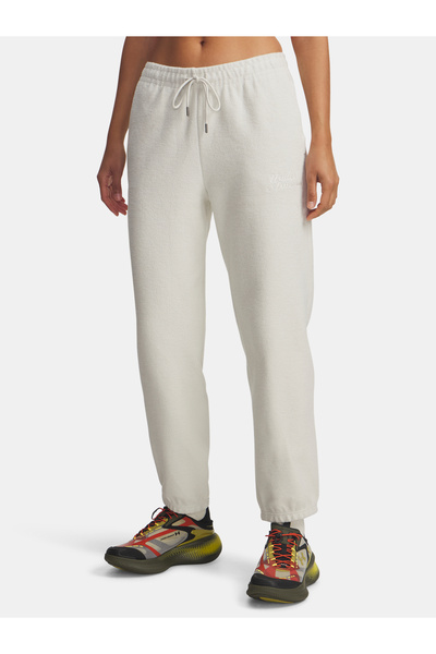 Under Armour Dámské tepláky Icon Terry Varsity Jogger-WHT
