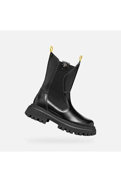 Geox Pantofi negri de gleznă pentru fete Maquinnens Girl