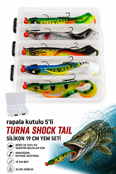 sr sazanrig Shock Tail Silikon Turna Yem Seti 14 cm Çift Taraflı Yem Kapasite...