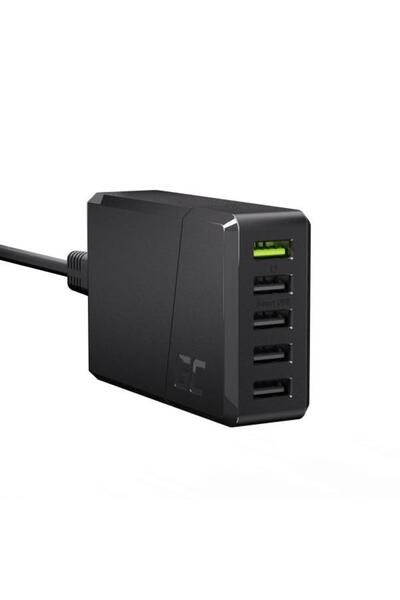 Greencell Încărcător Green Cell CHARGC05, 5 x USB, Încărcare rapidă 52W (Negru)