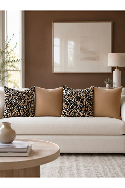 HOMESSA Leopard 4-Piece Throw Pillow Cover Set Decorative Pillow