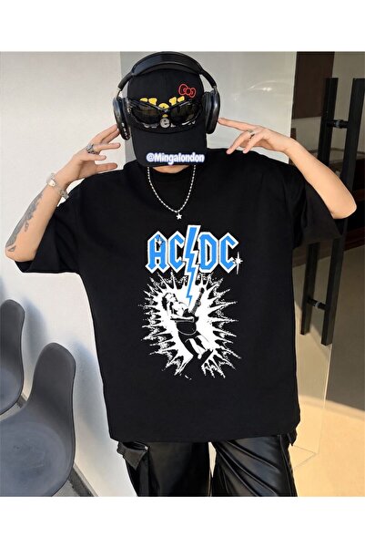 Minga London Tricou din țesătură țesută, imprimat ACDC, din noua serie, supra...
