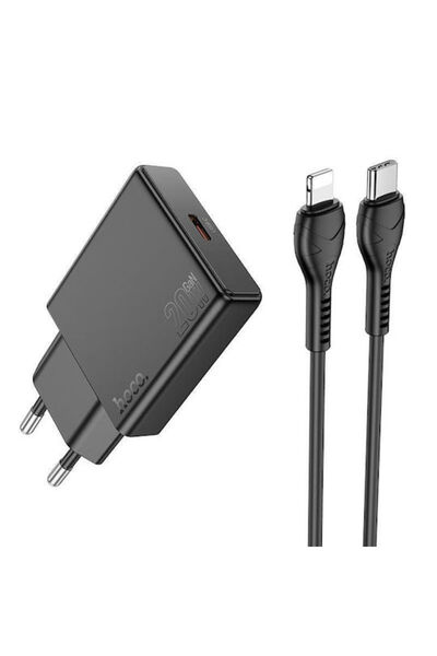 hoco. Φορτιστής Hoco με Θύρα USB-C και Καλώδιο USB-C - Lightning 20W Power De...