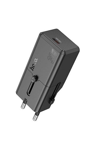 hoco. Φορτιστής Hoco χωρίς καλώδιο GaN με θύρα USB-C, 30W Power Delivery, Μαύ...