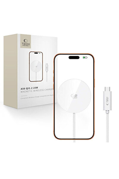 Tech-Protect Qi2 Ασύρματος Φορτιστής 25W Λευκός (A50)