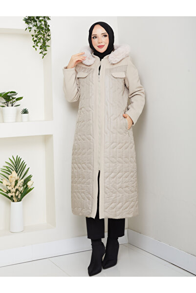 Deryam Tekstil Kaşe Detaylı Şişme Mont