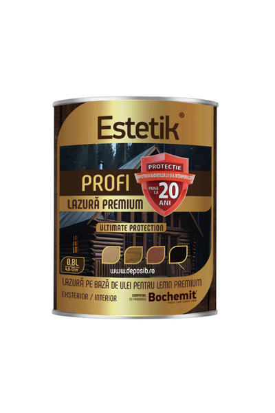 Estetik Profi Lazura lemn 0.8L NUC, protectie avansata UV