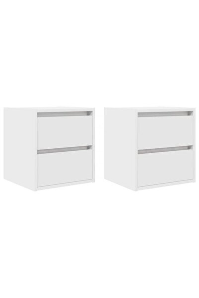 vidaxl Noptiere montate pe perete 2 buc Alb 38x34x40 cm
