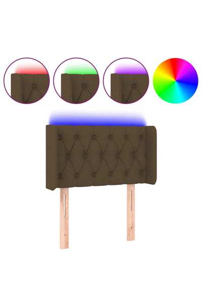 vidaxl LED headboard, dark brown, 83x16x78/88 cm, textile