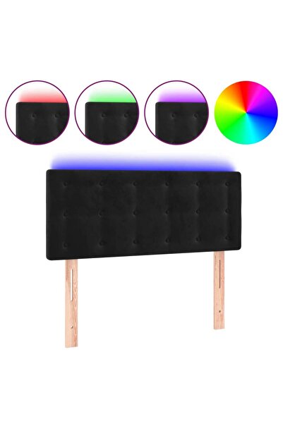 vidaxl Tăblie de pat cu LED, negru, 80x5x78/88 cm, catifea