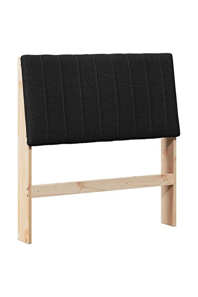 vidaxl Upholstered headboard Black 120 cm Solid pine wood