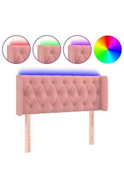 vidaxl LED headboard, pink, 93x16x78/88 cm, Velvet