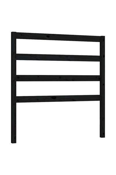 vidaxl Bedside table, black, 106x4x100 cm, solid pine wood