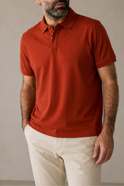 hateko Raymons 95% Cotton 5% Elastane Pique Polo Collar T-Shirt – Regular Fit