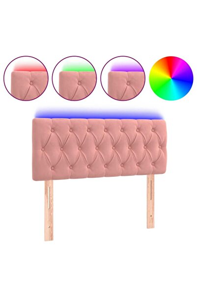 vidaxl LED headboard, pink, 90x7x78/88 cm, Velvet