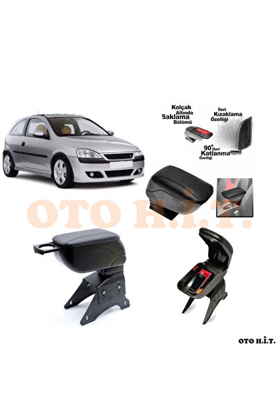 OTO H.İ.T. OPEL CORSA C Uyumlu Kol Dayama Ve Kolçak Sürgülü Bardaklıklı Ayarl...