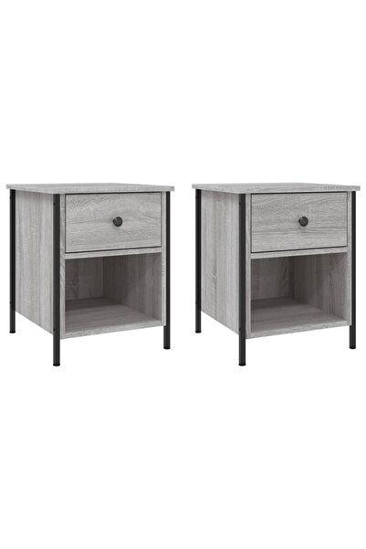vidaxl Noptiere, 2 buc., gri sonoma, 40x42x50 cm, lemn compozit