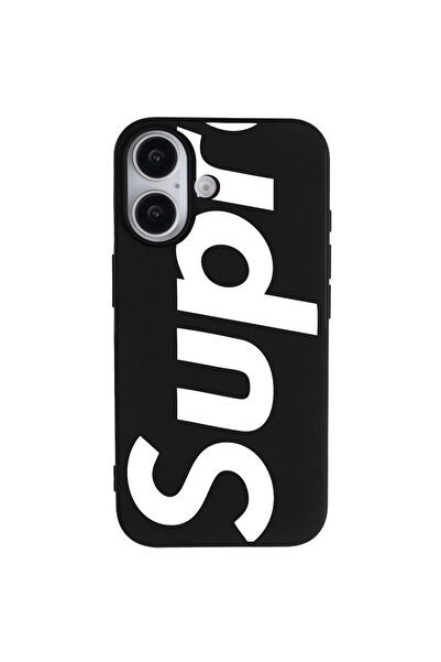 Casen iPhone 17 Siyah Lansman Sup Tasarımlı Renkli Silikon Kılıfı