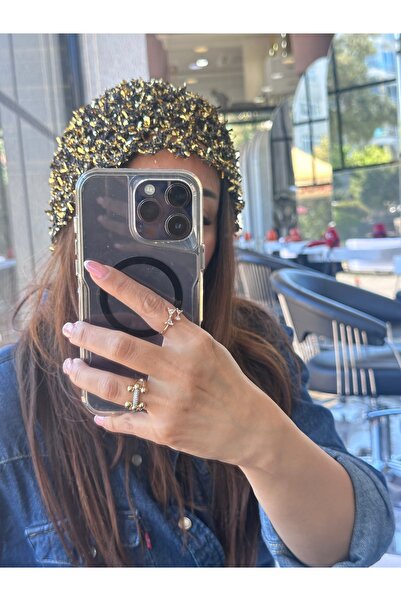 Hobby YARN Gold sarı parlak file bandana