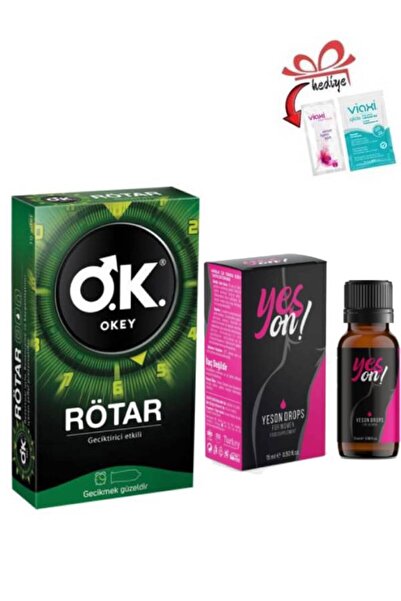 Okey Rötar 5'li Etkili Prezervatif-Kadınlar İçin YesOn 15 ml+Hijyen Mendili-K...