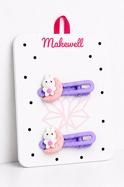 MakeWell Girl's Colorful Figured Snap Buckle Set of 2 – Cute Bear, Ice Cream,...