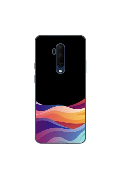OEM Калъф, съвместим с OnePlus 7T Pro, силиконов гел TPU, десен Неонови вълни