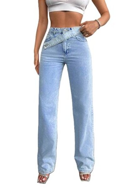 StreetWear Outlet OEM - Women's Jeans, Straight Cut with Diagonal Closure, Ba...