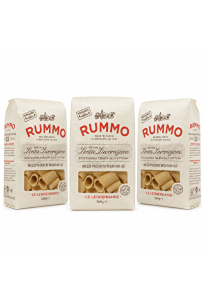 Rummo Set de 3 x Mezzi Paccheri Rigati Nr. 152 Paste, 500 g, Metodă de preluc...