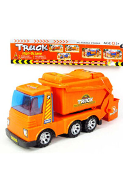 PlayFun Garbage Truck, Orange, with Tipping Mechanism 6511110010109