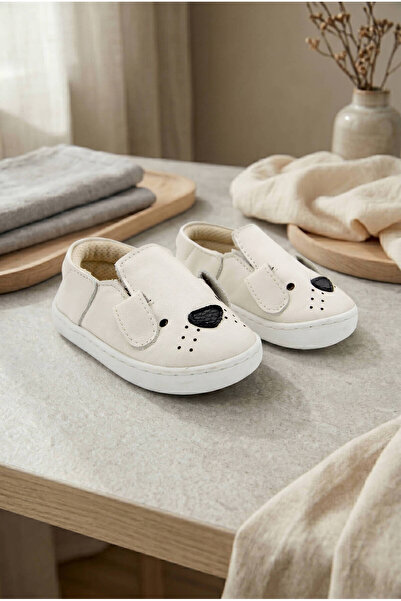 Beybium Loyal Friend Genuine Leather Cream Baby First Step Shoes