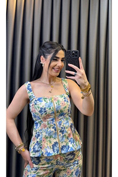 Nisam Floral Patterned Trousers Set