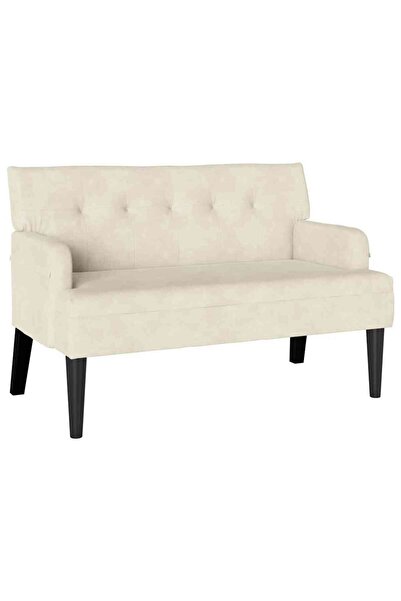 vidaxl Bancă Chesterfield Crem 112 x 65,5 x 75 cm Catifea