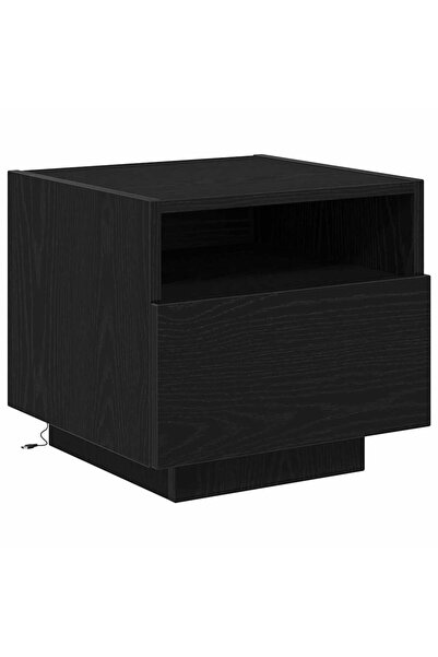 vidaxl Dulap de noapte Stejar Negru 40 x 39 x 37 cm Lemn compozit