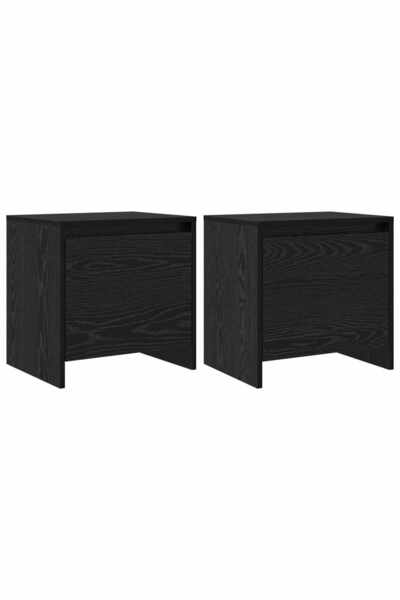 vidaxl Dulap de noapte Stejar Negru 45 x 34 x 44,5 cm Lemn compozit