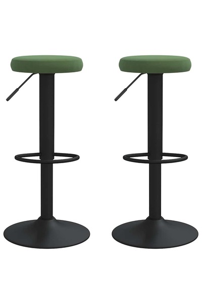 vidaxl Scaune de bar, 2 buc., verde închis, catifea