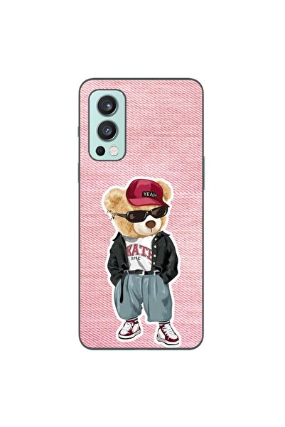 OEM Θήκη συμβατή με OnePlus Nord 2 Σιλικόνης Gel TPU με σχέδιο Ροζ Τζιν Αρκούδα