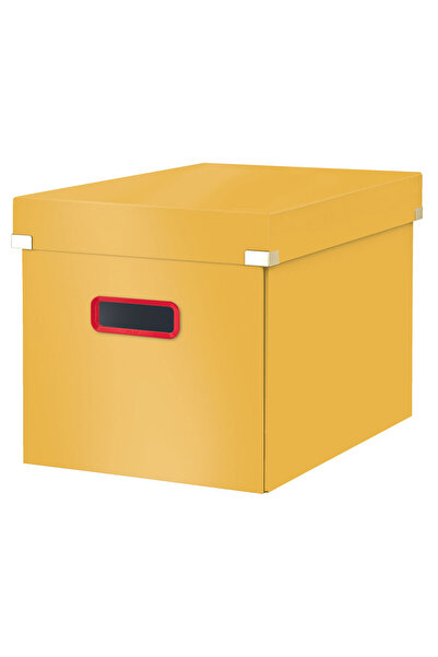 Leitz STORAGE BOX WITH LID AND FOLDABLE HANDLE 32 x 35 x 36 cm AMBER YELLOW COSY