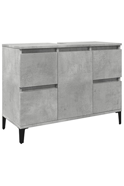 vidaxl Dulap de chiuvetă, gri beton, 80x33x60 cm, lemn prelucrat