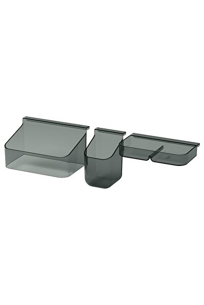 IKEA VISSLAÅN Drawer organisers, set of 3, grey
