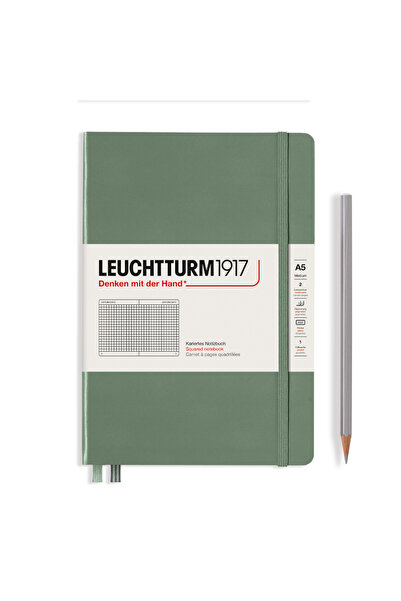 Leuchtturm Caiet A5 cu copertă rigidă, verde măsliniu